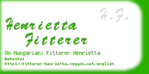 henrietta fitterer business card